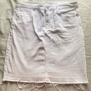 Calvin Klein white denim midi skirt